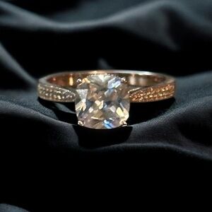 Vintage PAJ CZ BR rose gold engagement ring